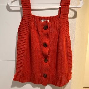 Madewell Rowe Orange Buttoned Sweater
